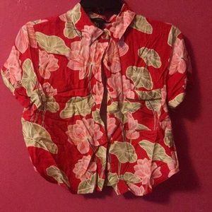 Hawaiian Print Crop Top